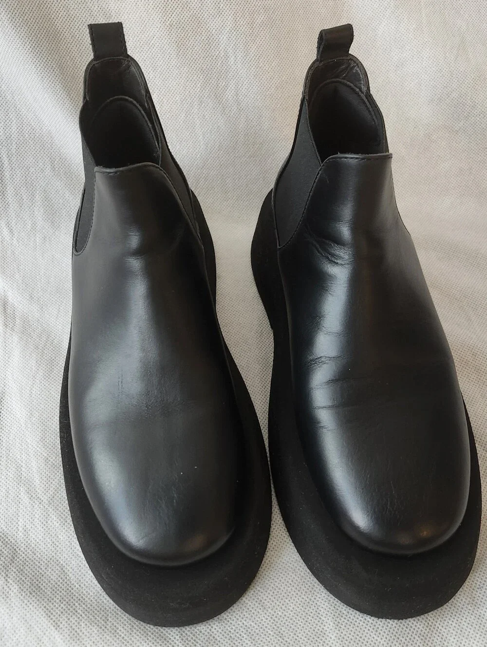 Marsell Unisex The Gommello Leather Ankle Boots In Black Sz 35